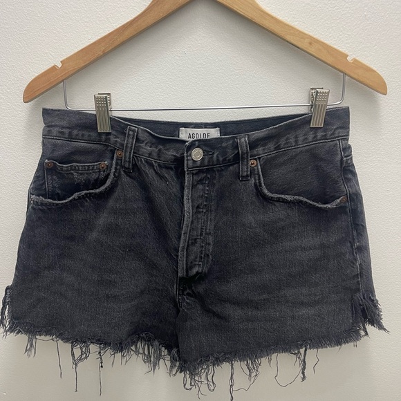 Agolde Black Jean Shorts - Picture 6 of 13